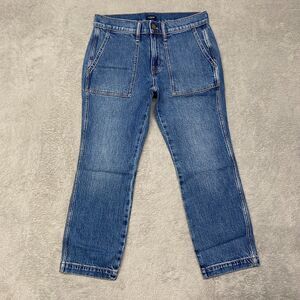 J Crew Jeans Womens 26 Petite‎ Blue Cropped Ankle Patch Pocket Utility BT040